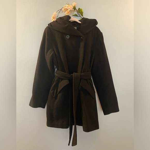 Wool coat | winter wool jacket | belted coat | black wool - Picture 7 of 7